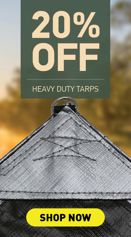 20% off Heavy duty Tarps