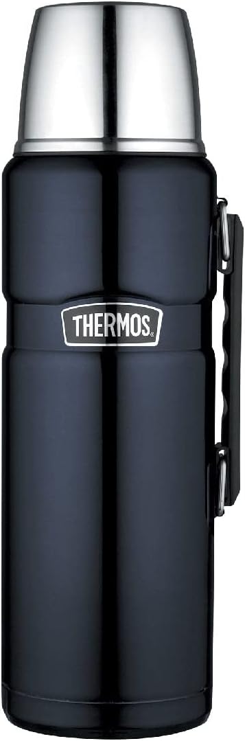 THERMOS 2LT STAINLESS KING VACUUM FLASK MIDNIGHT BLUE