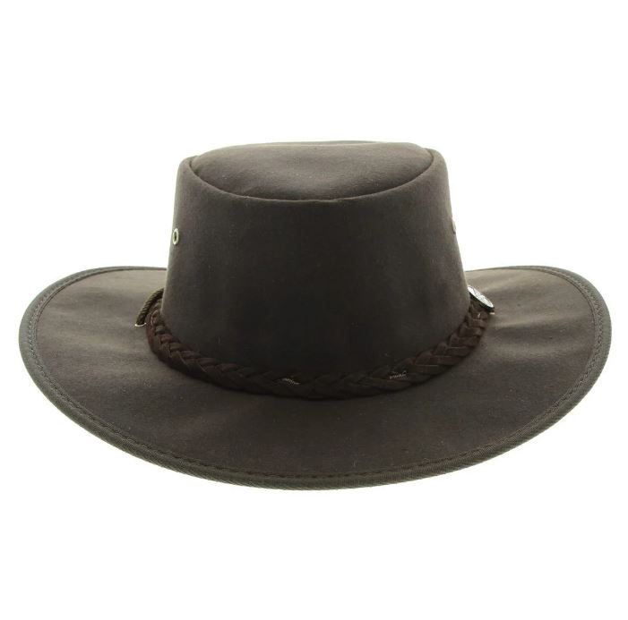 Barmah 1060 HI - Foldaway Bronco Leather Hat -Hickory